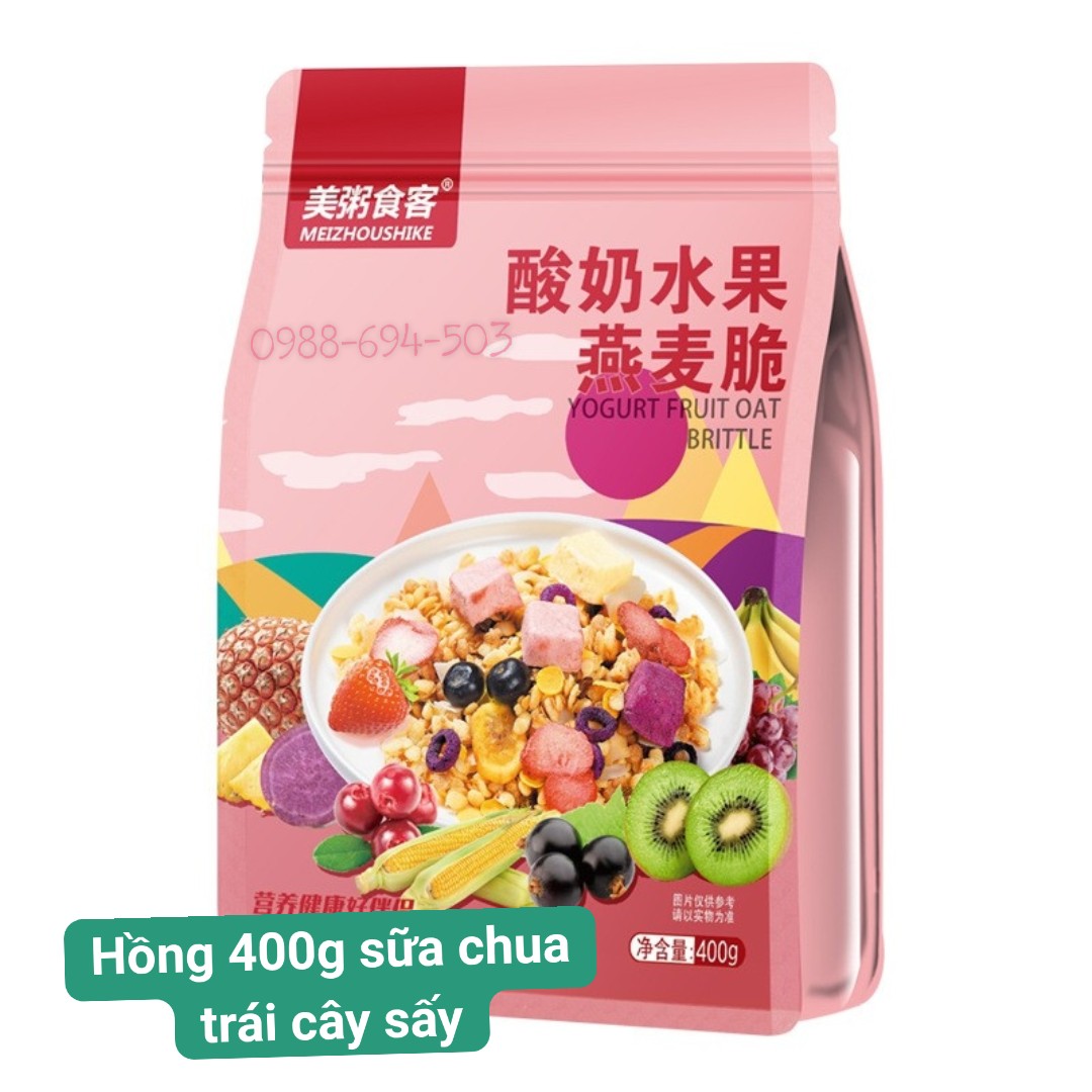 Ngũ cốc giảm cân- ăn kiêng mix hạt sữa chua- hồng mới sữa chua 400g