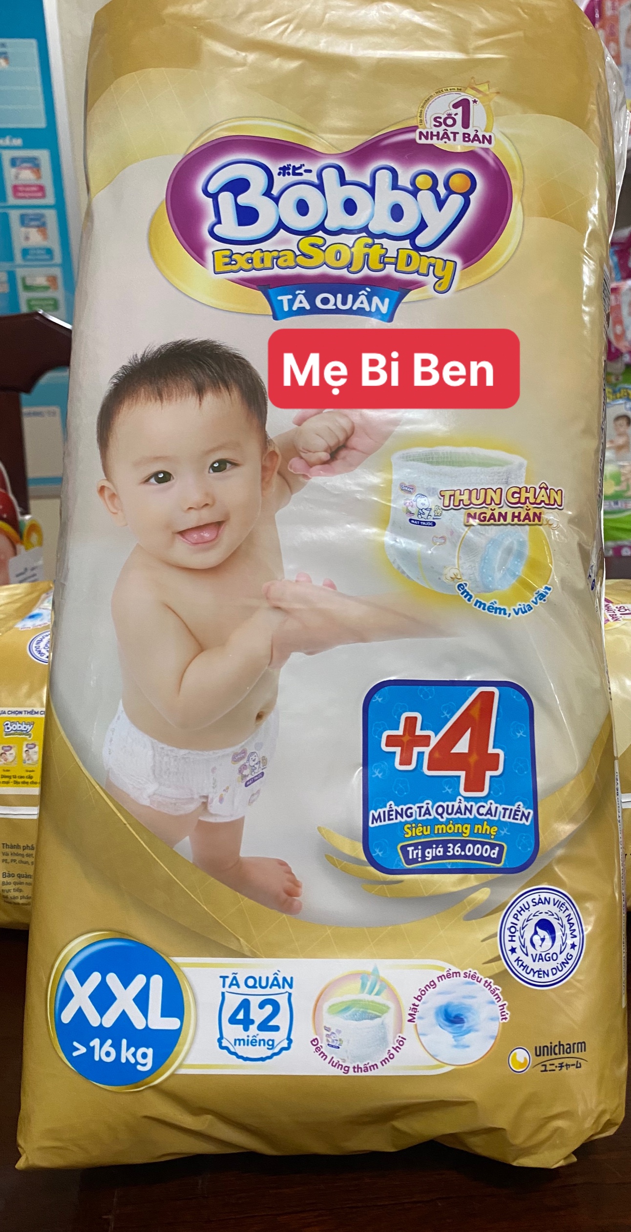 Tã Quần cao cấp Bobby Extra Soft Dry Size M60+4/XXL42+4/L52+2/XL46+6/S70+6 miếng - Chính Hãng