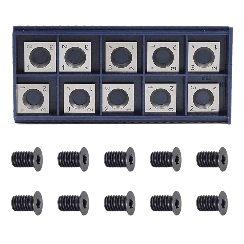 【CW】 10Pcs 14mm Square Straight Carbide Cutter Insert with M610mm Screws for Working Spiral/Helical Planer
