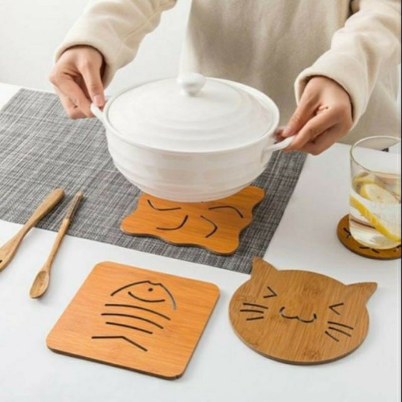 Miếng lót nồi cách nhiệt gỗ ép hình ngộ nghĩnh
