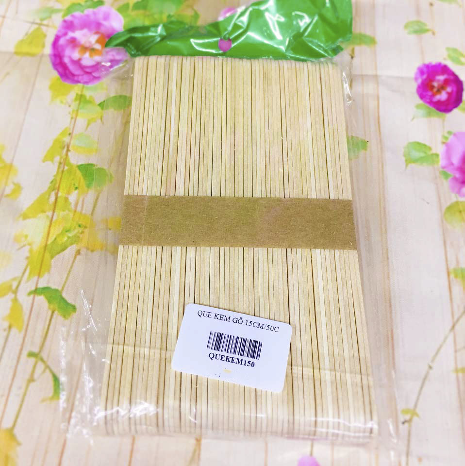 Que gỗ làm kem 15cm -50 cái