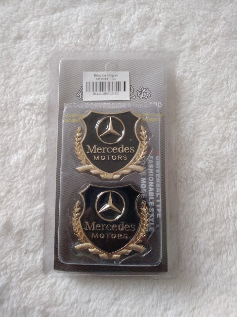 Bộ 2 biểu tượng logo nổi 3D bông lúa trang trí xe ô tô hãng MERCEDES