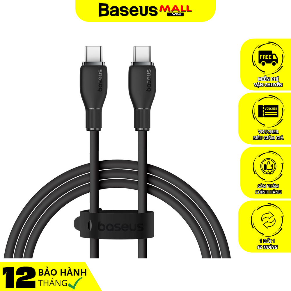 Cáp sạc nhanh baseus pudding series fast charging cable type-c to type-c 100w