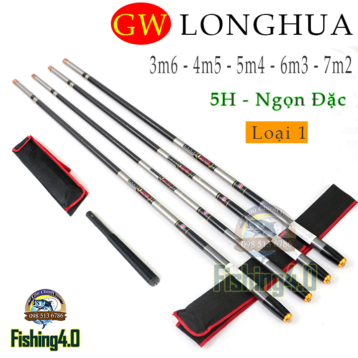 Cần câu tay GW LongHua 5H Ngọn đặc 3m6 4m5 5m4 6m3 7m2
