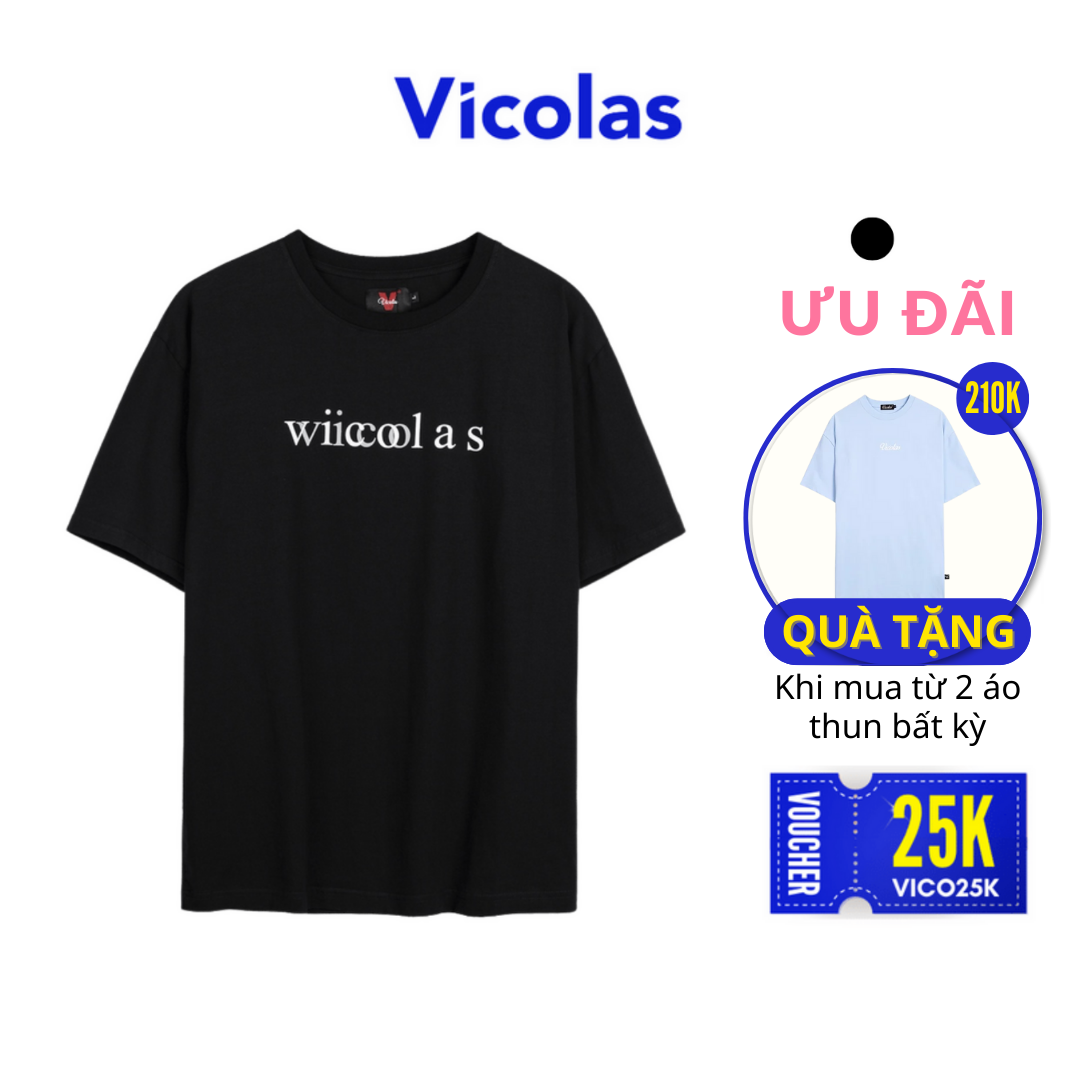 Áo thun unisex shadow màu đen vải cotton thoáng mát vicolas shadow tee