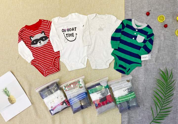 SALE SÔC 20K  Bodysuit bộ bodychip DÀI TAY xuất dư KHÔNG LỖI MIX HÃNG cho