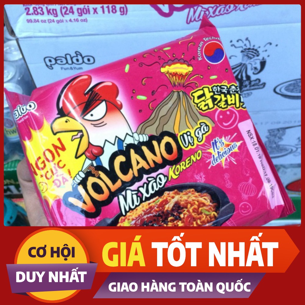 Gói mì xào cay volcano koreno paldo gà 118g