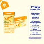 Thùng 48 hộp sữa bột pha sẵn Vinamilk Optimum Gold 110ml - Sữa nước hỗ trợ phát triển toàn diện, chất lượng quốc tế (Sữa dành cho trẻ em trên 1 tuổi)