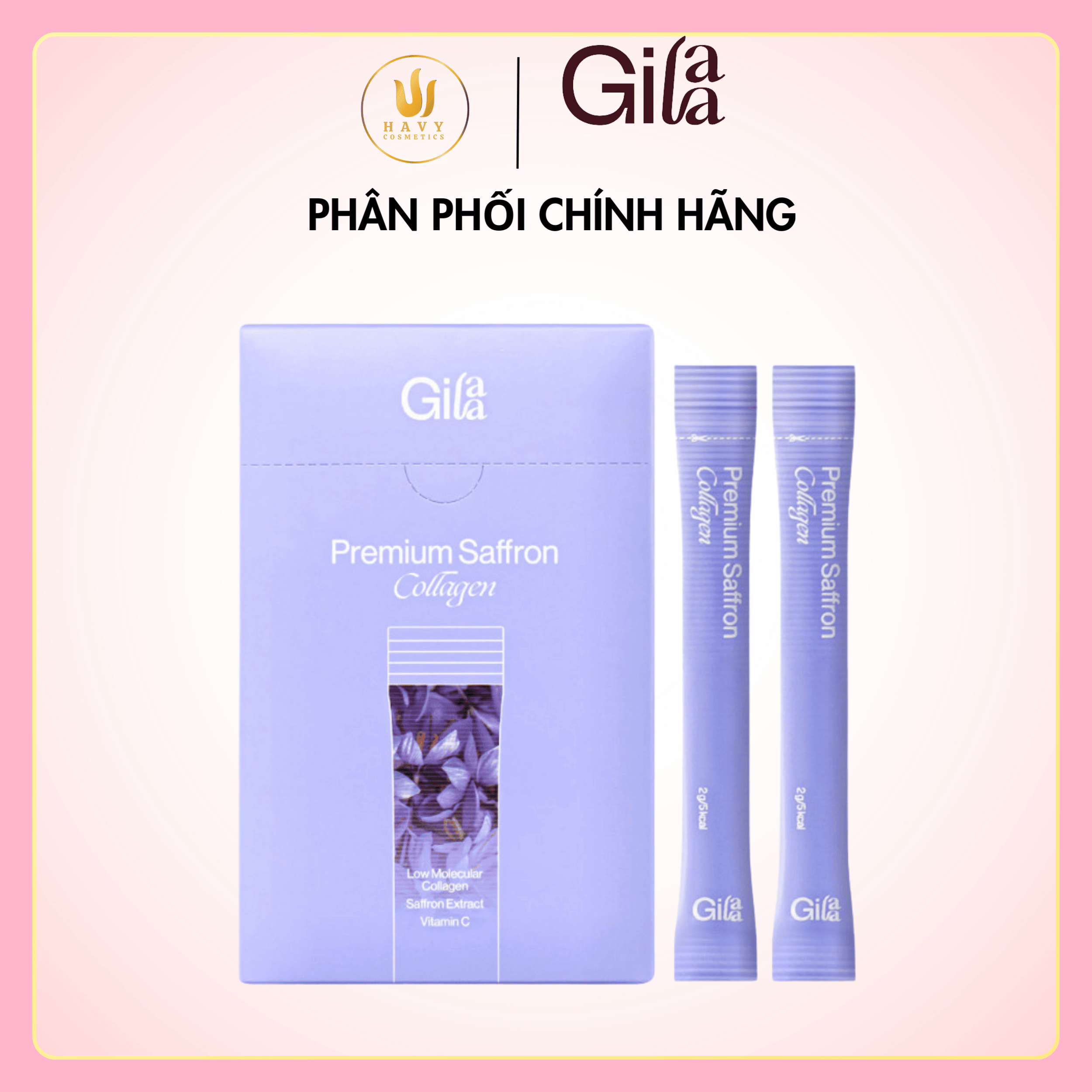 Bột Uống Collagen Cao Cấp Kết Hợp Saffron Gilaa Premium Saffron Collagen  60 gói x 2g  