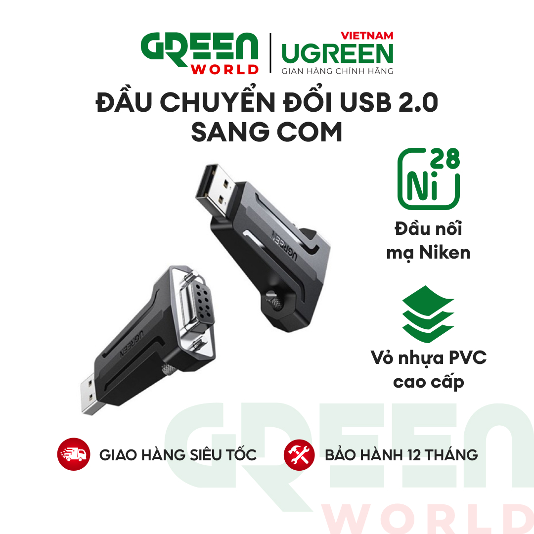 Đầu chuyển đổi tín hiệu USB 2.0 sang COM DP9 RS 232 UGREEN 80111