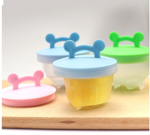 1 khuôn hấp trứng, làm bánh flan, pudding cho bé tặng kèm chổi