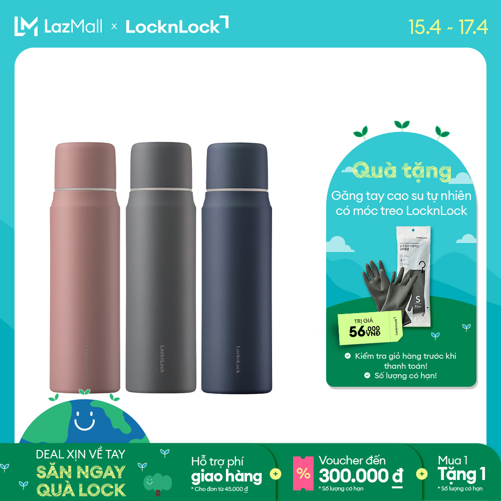 LHC1487 - Bình giữ nhiệt Lock&Lock Maman Cup Vacuum Bottle 505ml - Có nắp sử dụng như cốc. giữ nhiệt đến 20h - Hàng chính hãng