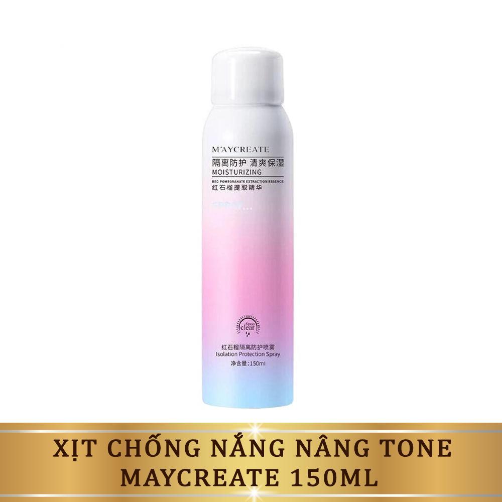 Kem chống nắng, Xịt chống nắng phun sương cao cấp Maycreate SPF35 (150ml), chống nắng hóa học bảo vệ da bạn khỏi tia UVA / UVB tác nhân gây tổn hại da với dạng màn sương nhẹ, thoáng khí - Hàng chính hãng