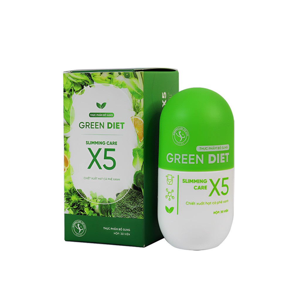 Giảm cân Slimming Care X5 Green Diet 30 viên giúp giảm mỡ bụng giảm cân nhanh cấp tốc
