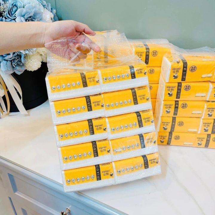 Khăn giấy rút gấu trúc mềm mại lốc 10 bịch - cavali