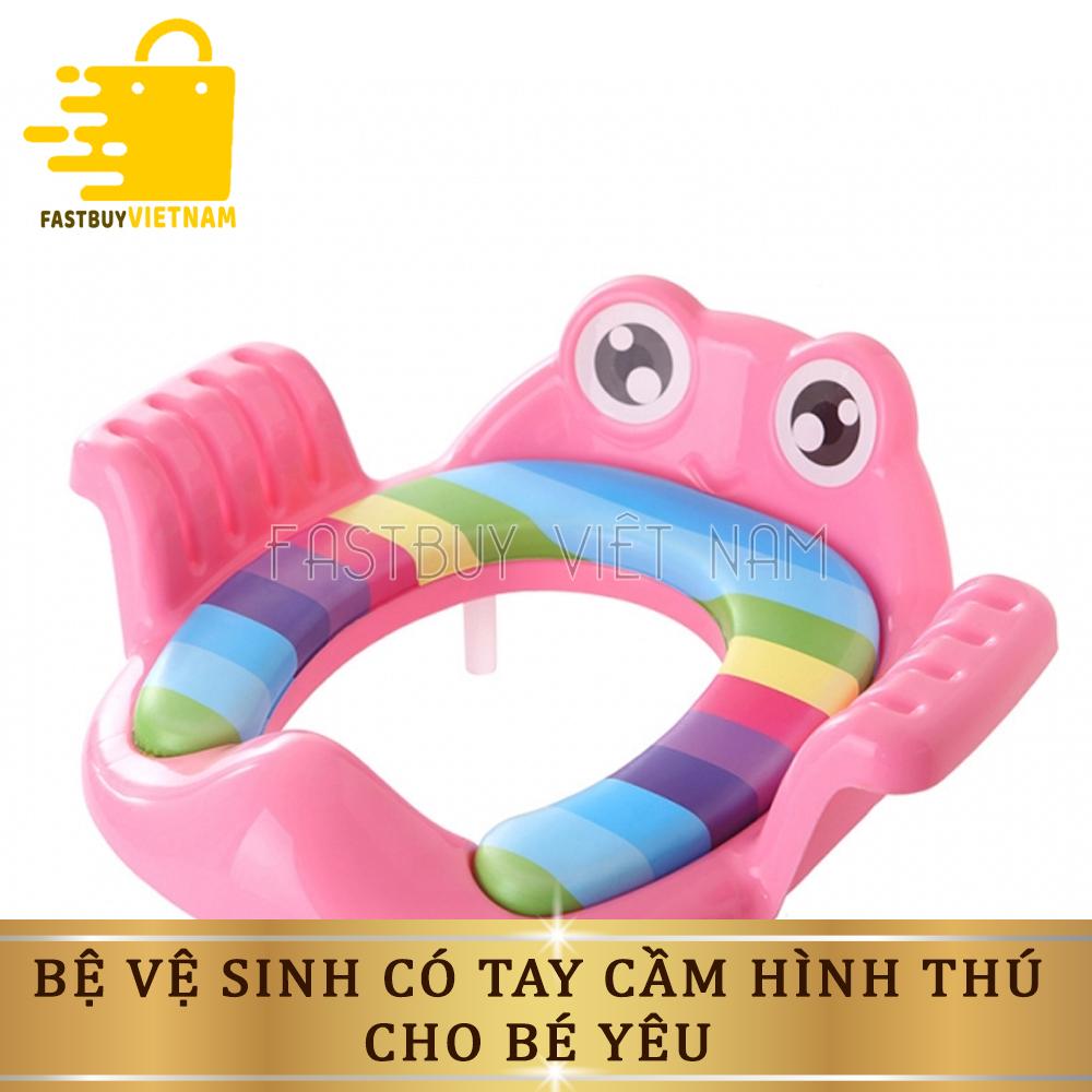 Bệ Vệ Sinh Thu Hẹp Bồn Cầu Có Tay Cầm Hình Thú Dễ Thương - Lót Bồn Cầu Cho Bé Đi Vệ Sinh