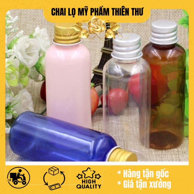 Chai nhựa pet nắp vặn nhôm 100ml/50ml/30ml/20ml đựng mỹ phẩm, dược phẩm