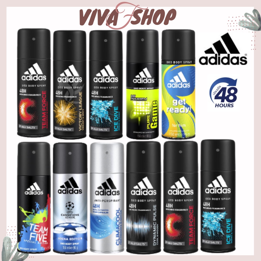 Xịt khử mùi nam khử mùi hôi nách Adidas Neo Body Spray 150mlTeam Force/Ice Dive/Adipure EU| Sịt nách nam Ad xịt khử mùi nam
