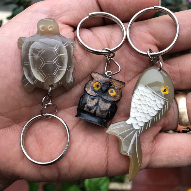 {COMBO} 3 móc khóa sừng phong thủy quà tặng đẹp - độc đáo
