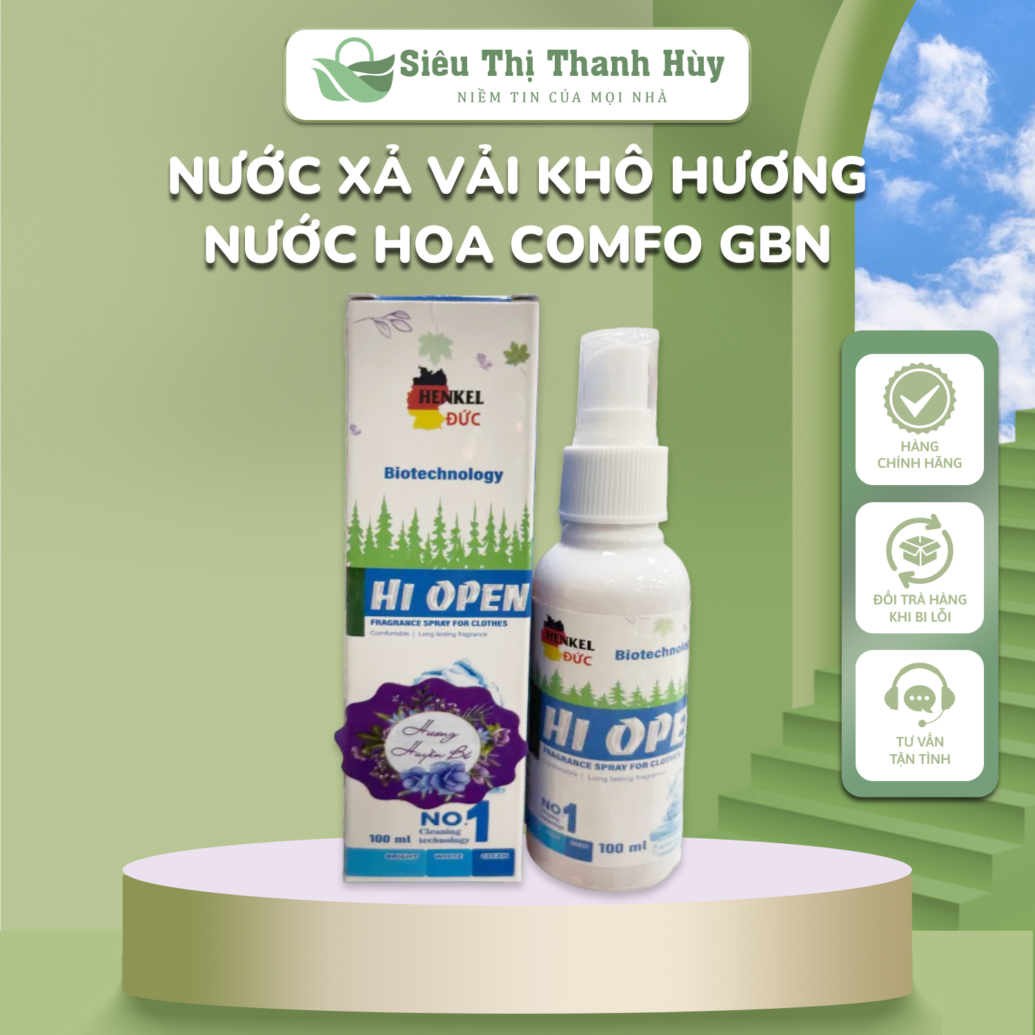 Nước xả vải khô hương nước hoa Comfo GBN giúp làm mềm vải khử mùi hôi, lưu hương lâu