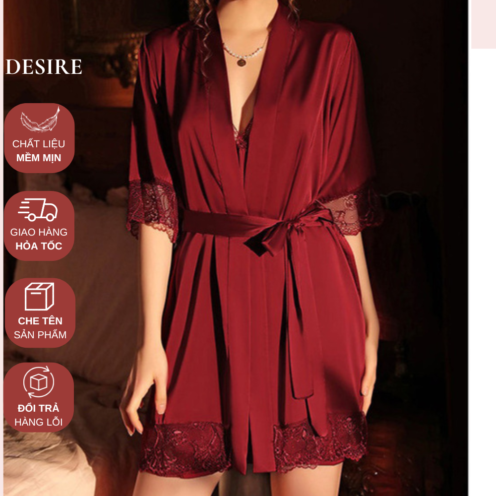 Áo choàng lụa choàng cô dâu Bride phối ren cực gợi cảm VN-245