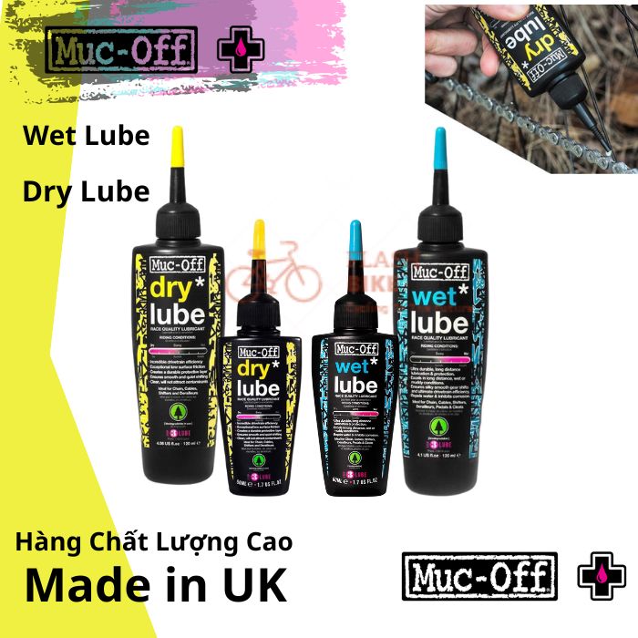 Dầu/nhớt bôi trơn xích xe đạp muc- off dầu ướt/ dầu khô 50/120 ml sản phẩm anh quốc dành cho bảo dưỡng sên/xích xe đạp