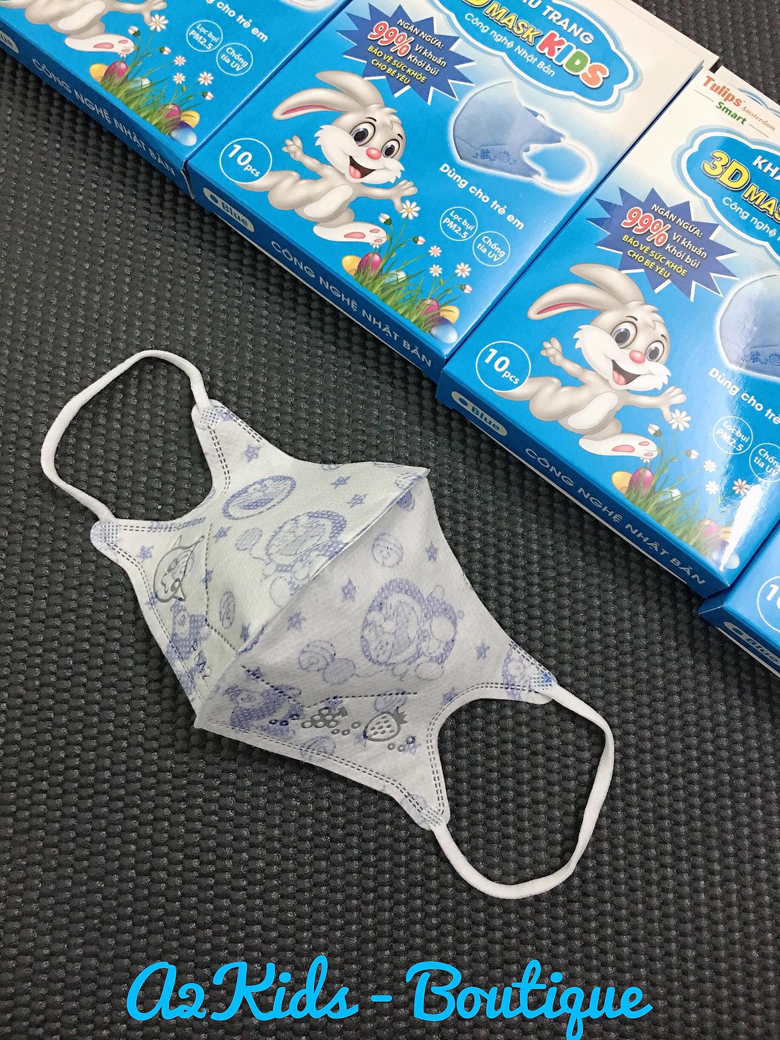 [HCM][Hoạ tiết Doreamon dùng cho bé 6 tháng - 6 tuổi] Hộp 10 cái khẩu trang 3D Tulips Mask giấy kháng khuẩn siêu thoáng khí sản xuất theo công nghệ Nhật Bản/10 pcs 3D Tulips masks for kids