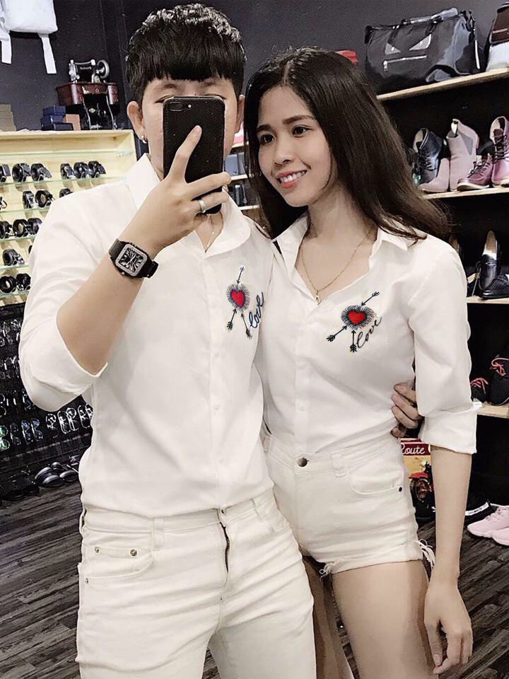 ÁO SƠ MI NAM ĐẸP VẢI KATE MỀM MỊN THÊU CHỮ LOVE TRÁI TIM, FORM DÁNG NAM NỮ MẶC ĐƯỢC, ÁO CHO MÙA LỄ TÌNH YÊU (hình tự chụp, cam kết hài lòng)