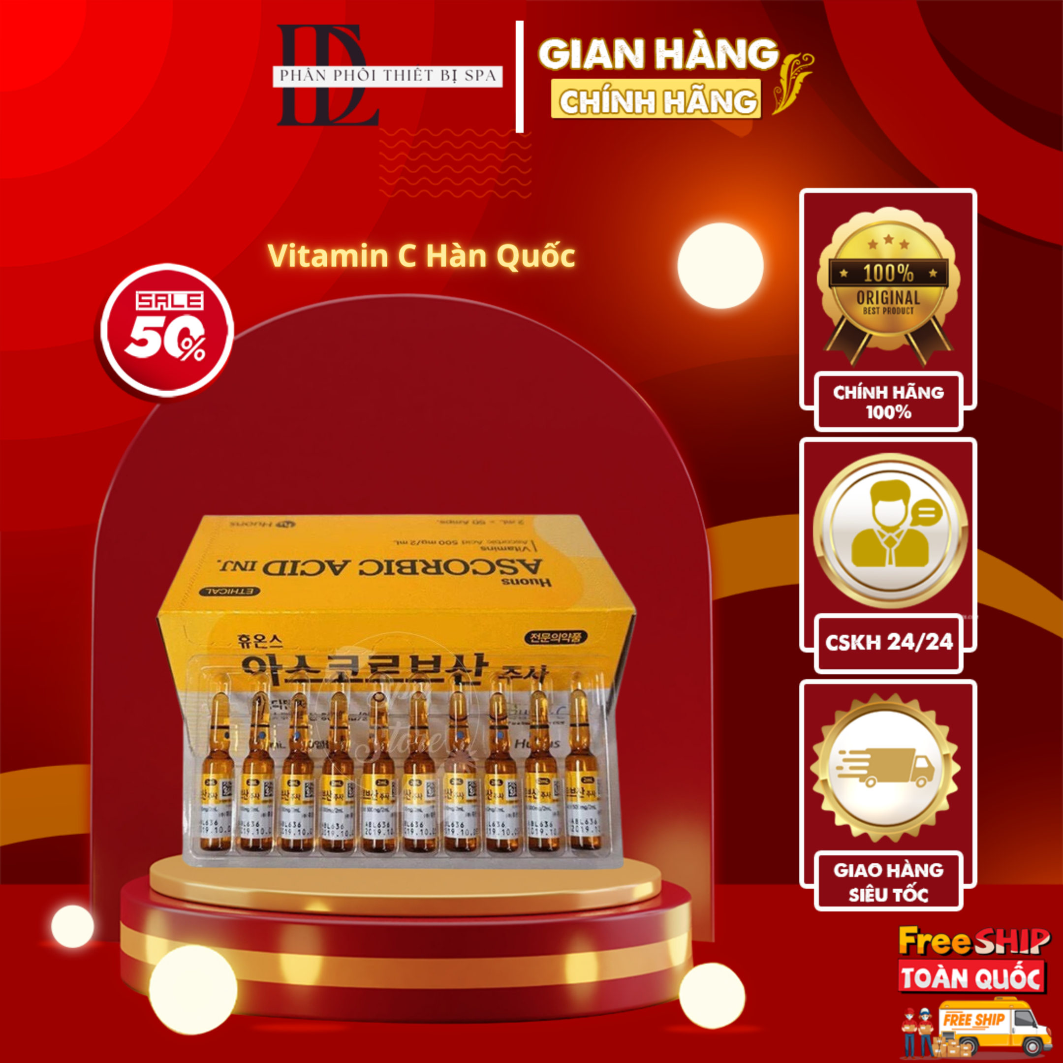 Vitamin C Vỉ Hàn Quốc | Vitamin C chuyên dùng cho spa