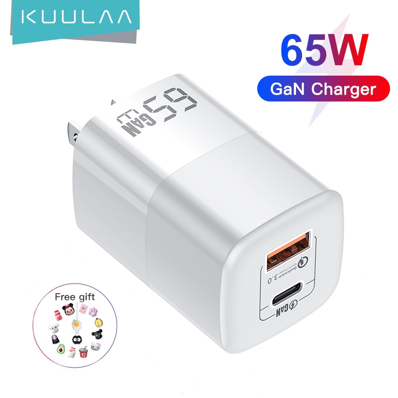 Củ sạc nhanh kuulaa gan 33w / 40w/ 65w port usb c type c qc pd 3.0 4.0