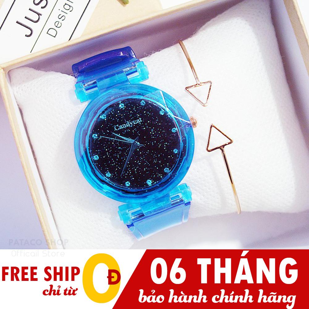 Đồng hồ thời trang, Đồng hồ CandyCat nữ CA75, Đồng hồ máy pin, Mặt kim tuyến lấp lánh, Dây nhựa dẻo cực xinh, 6 tháng bảo hành