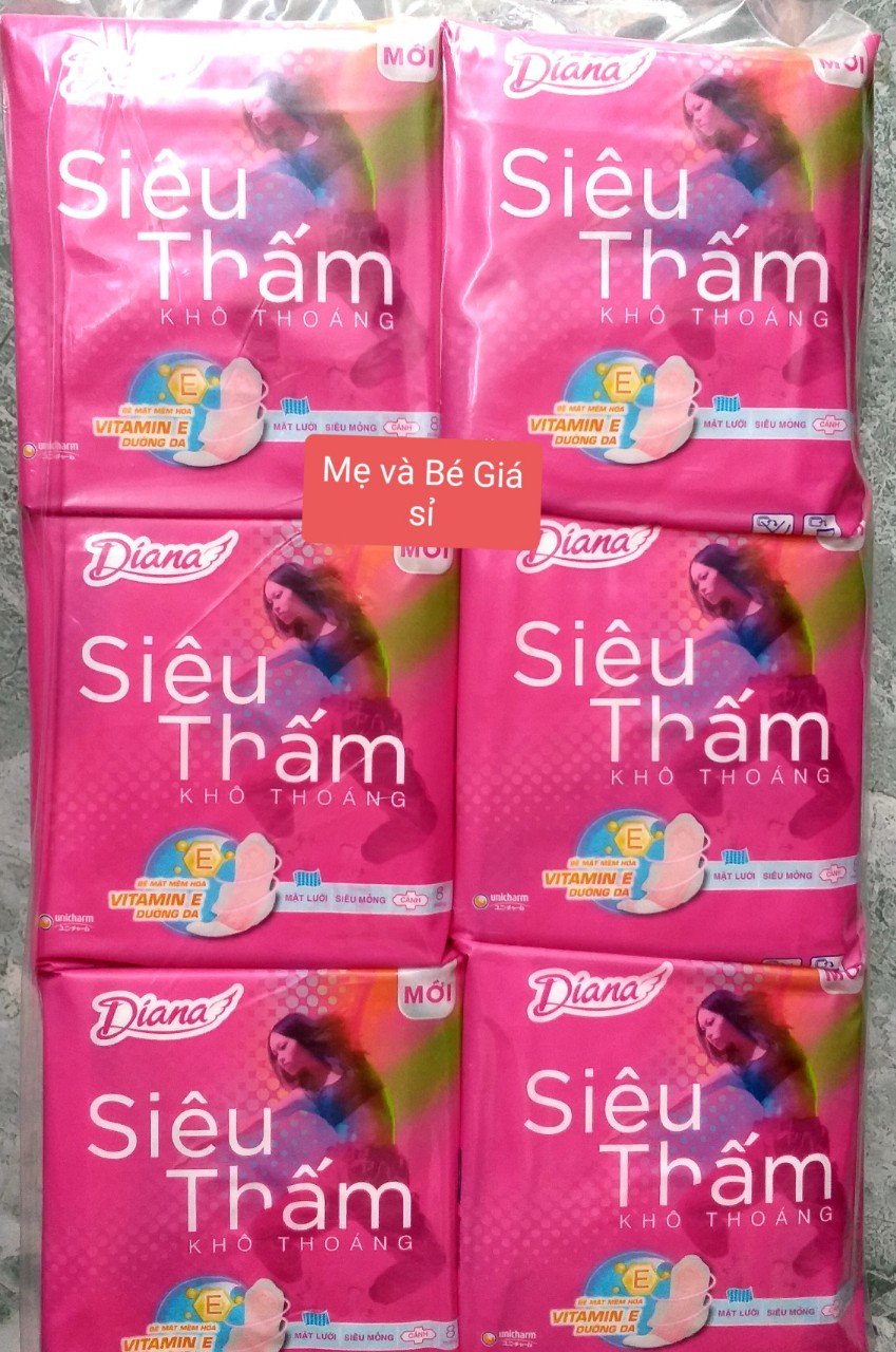 {MẪU MỚI}-COMBO 6 GÓI DIANA SIÊU THẤM SIÊU MỎNG CÁNH 23CM