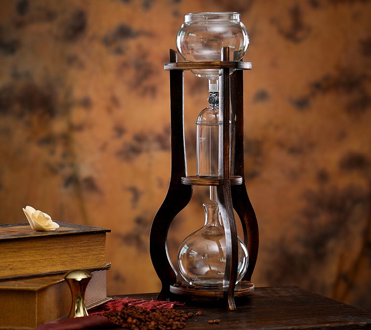 Bình pha cafe lạnh giá gỗ Cold Brew Tower 800ml Traditional Gatter thủy tinh hữu cơ