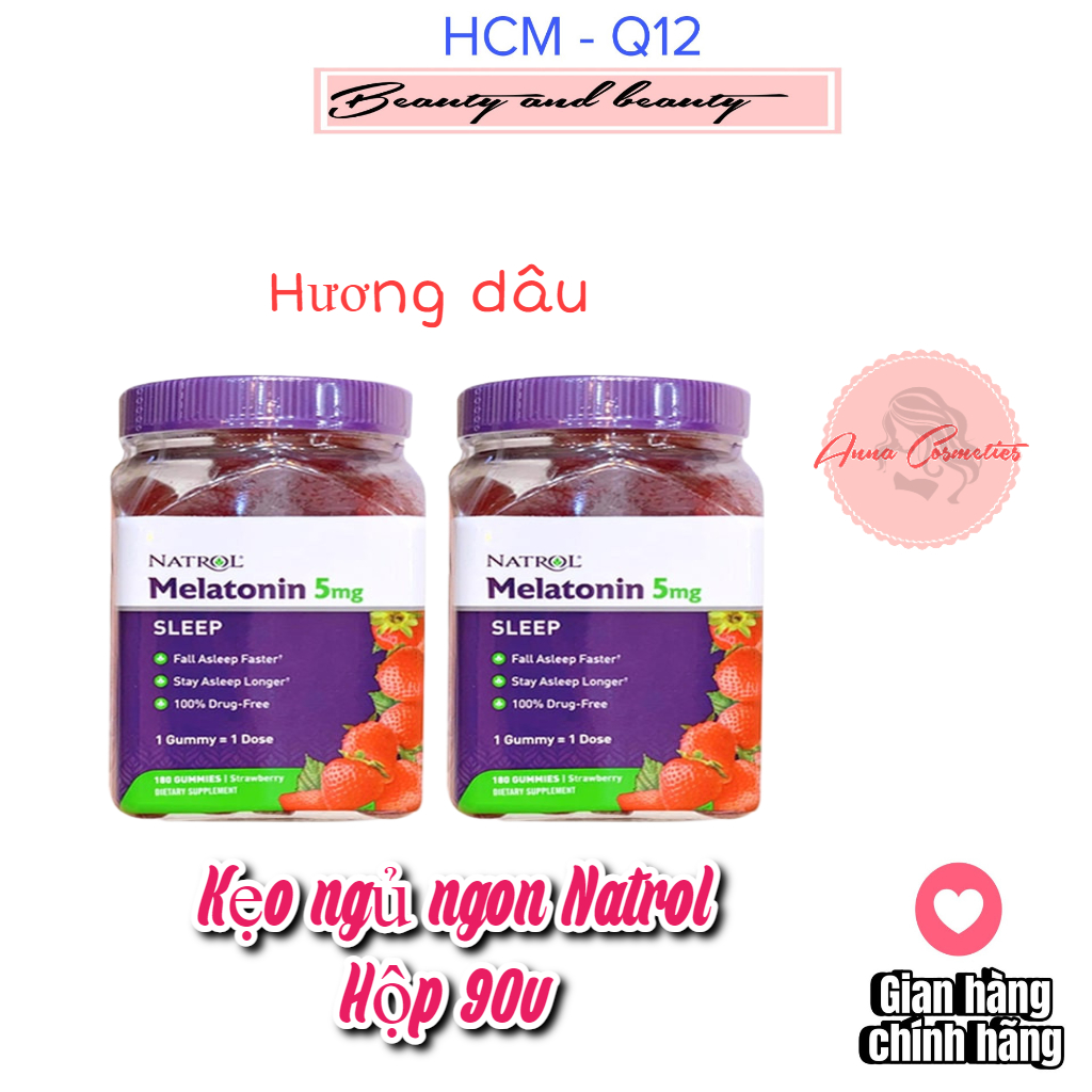 Kẹo dẻo ngủ ngon Natrol Gummies Melatonin 10mg hộp 90 viên