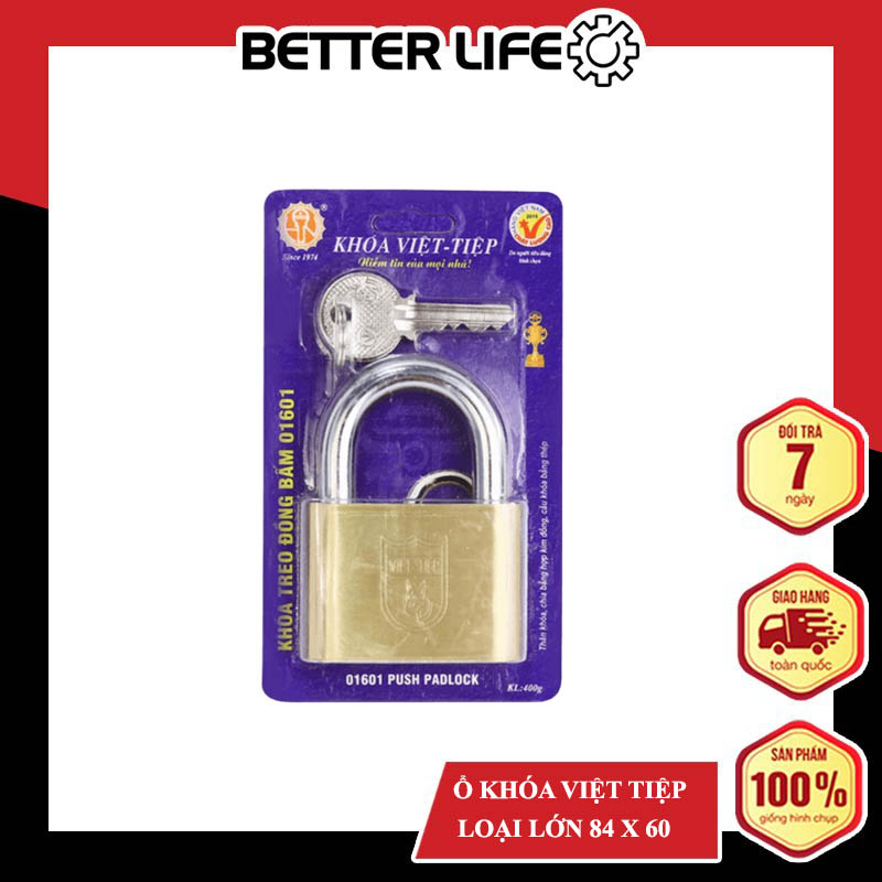 Ổ khoá việt tiệp loại lớn 84 x 60 ống phi 10mm - BetterLife