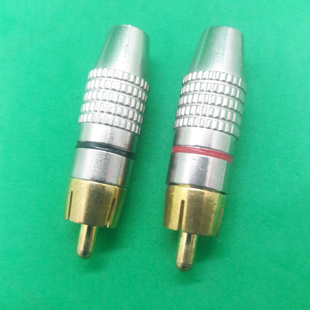 Cặp jack AV đực hàn dây thân sắt trắng loại tốt ( 2 cái ) - Điện Việt