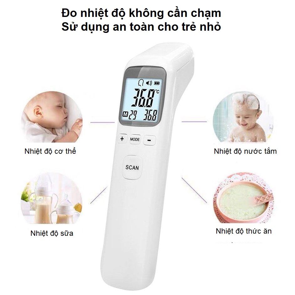 [hcm]nhiệt kế điện tử hồng ngoại đo trán đo cơ thể cho bé loại cao cấp có đèn 5