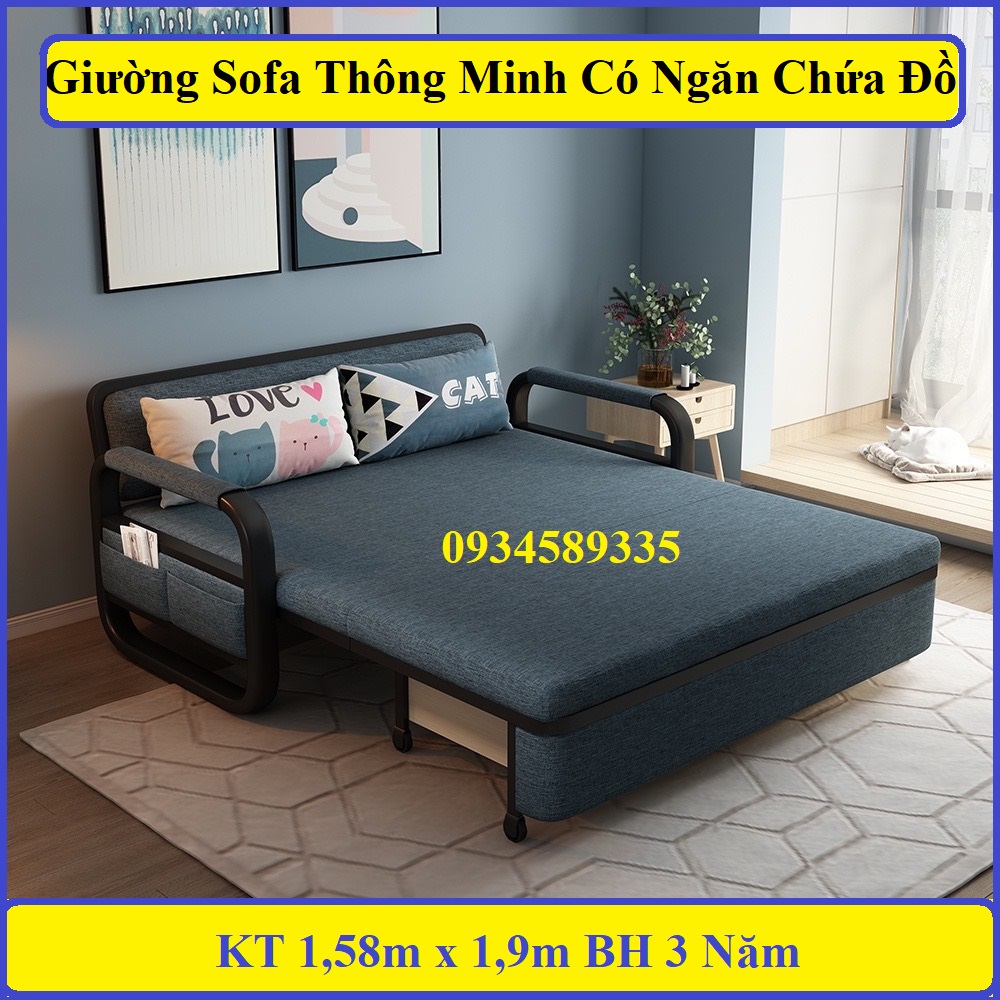 Giường Sofa, Ghế Sofa Thông Minhm,  Sofa Gấp Gọn, Gường Sofa Đa Năng, Sofa Phòng Khách Có Ngăn Chứa Đồ Khung Thép