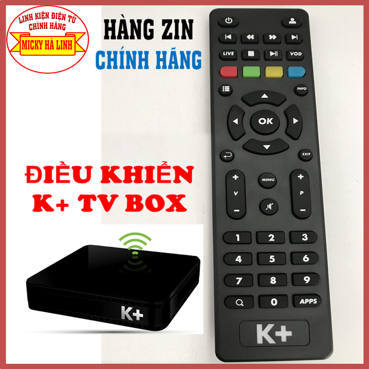 Điều khiển k+ tv box, remote tivi box k+ hd - sử dụng cho đầu box k+, hàng zin chính hãng từ k+