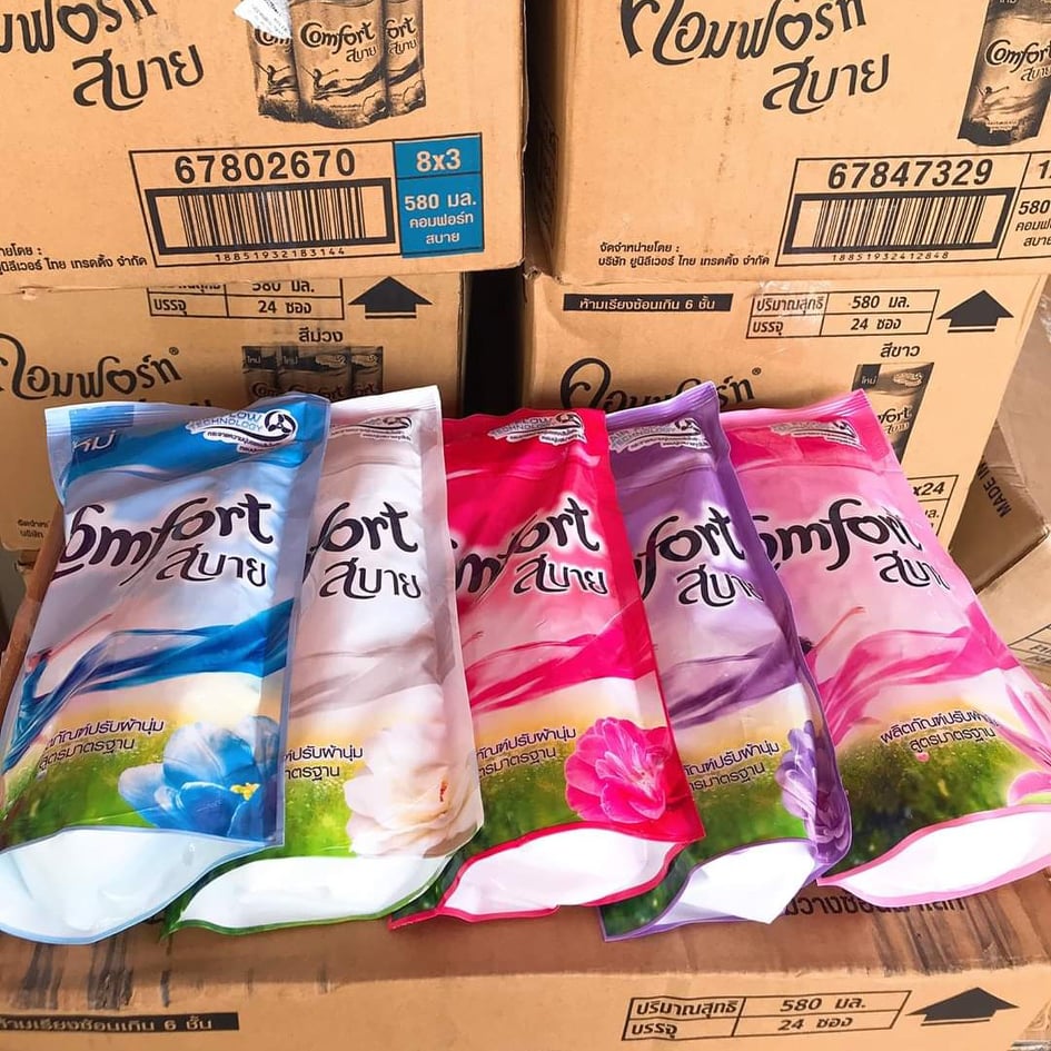 Hcm-túi nước xả vải comfort thái lan 580ml