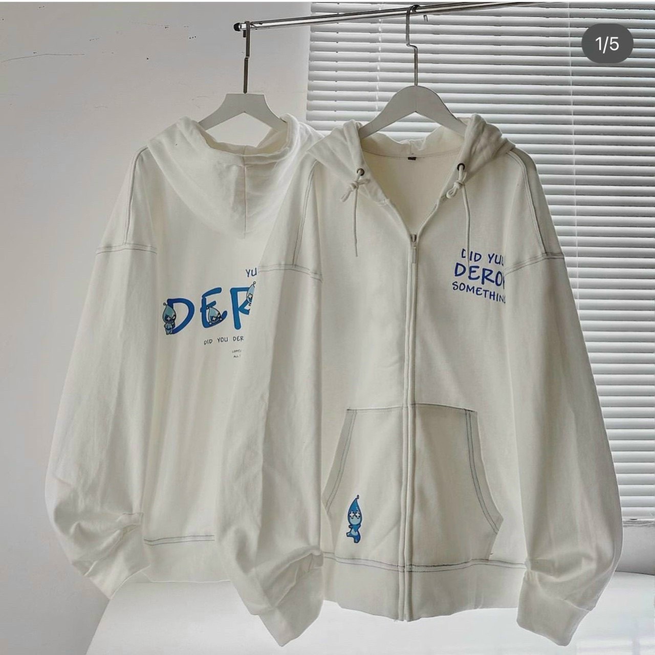 Áo khoác nỉ hoodie zip deror yuu form rộng nam nữ unisex form rộng cực xinh tp3746