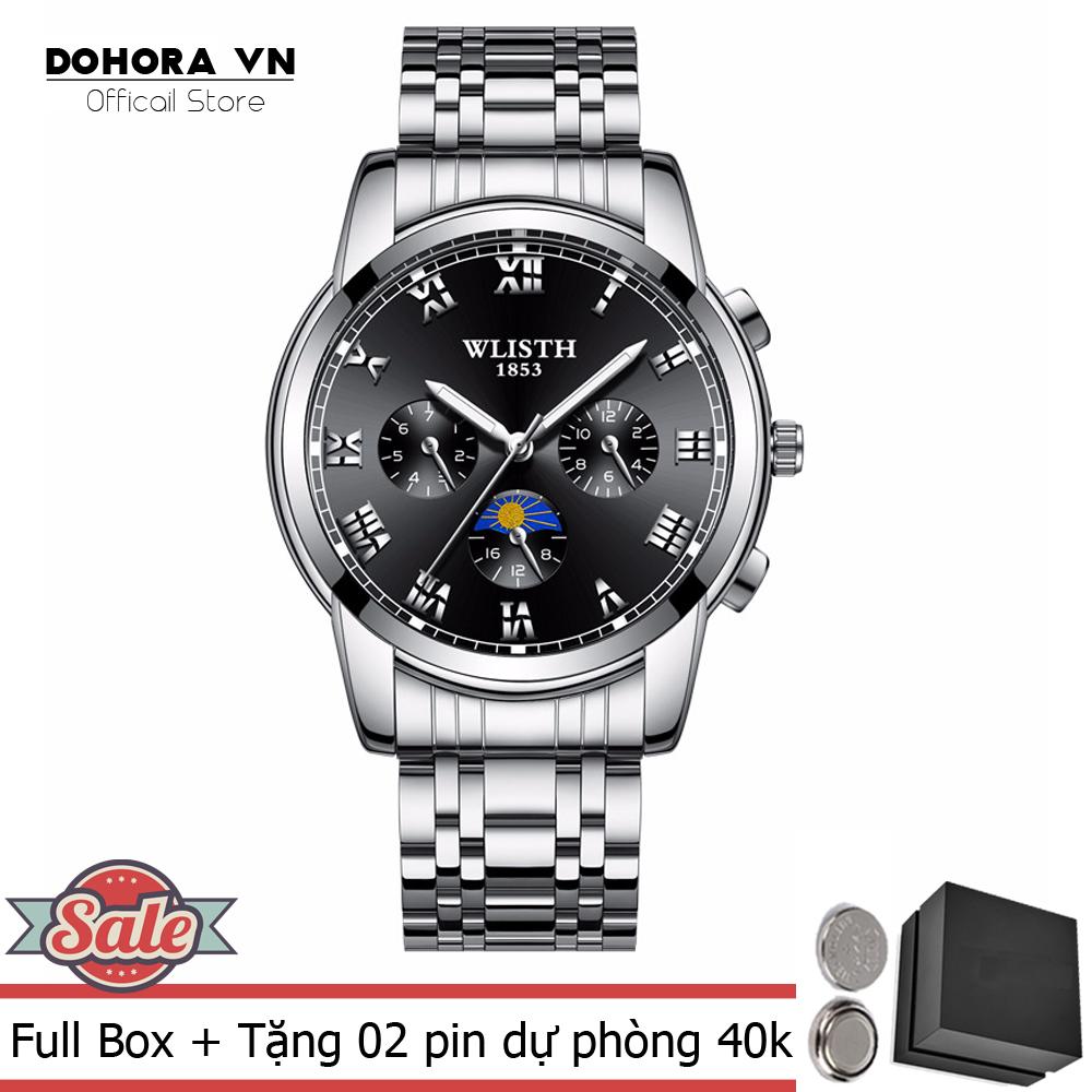 Đồng hồ nam kim dạ quang Wlisth 1853 lịch ngày tự động