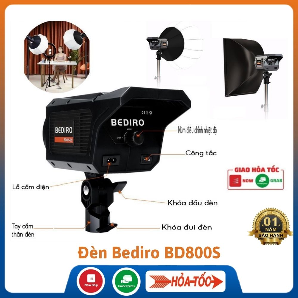 Bộ đèn trợ sáng Bediro BD800S kèm Remote - Cho Phòng Chụp Sản Phẩm, Quay Phim, Livestream - đèn vuông, đèn tròn ĐÈN LIVE - bảo hành 12 tháng