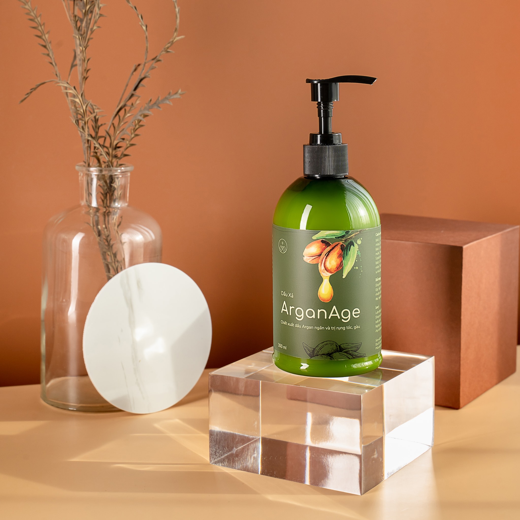 Dầu Xả Thảo Dược Arganage 300ml - Ngăn ngừa rụng tóc, phục hồi, dưỡng tóc kích thích tóc nhanh mọc