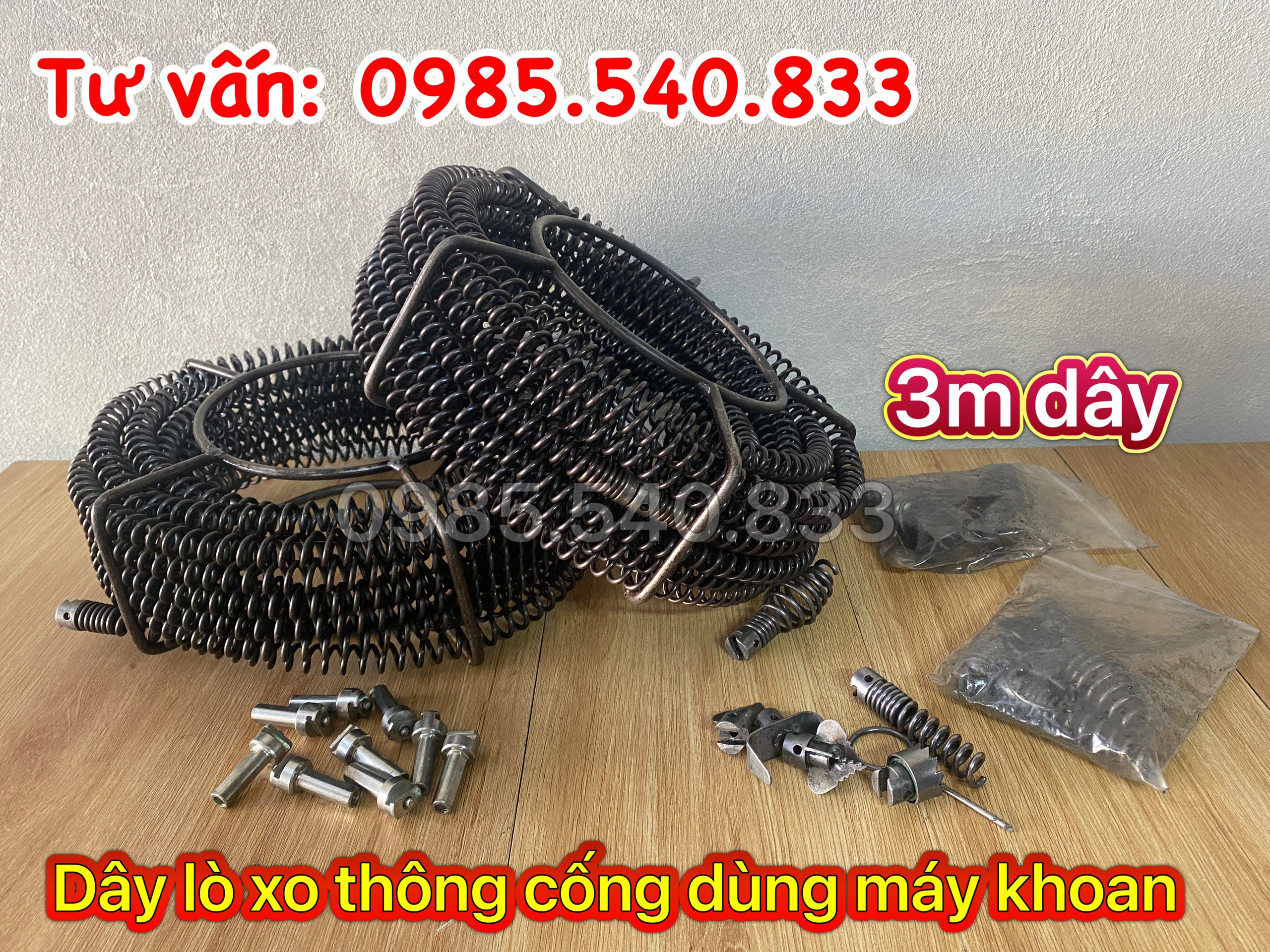 Dây thông cống dùng cho máy khoan dài 3M