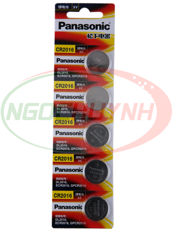 Pin Panasonic CR2016 Vỉ 5 Viên dùng cho remote smartkey, xe hơi, cân điện tử