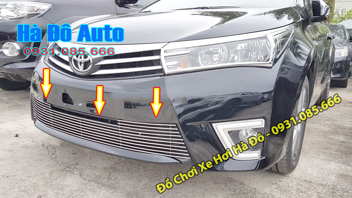 Ốp Mặt Ca Lăng Dưới Altis 2014 2015 2016 Kiểu Thanh Ngang - Ốp Bảo Vệ Ca Lăng Dưới Toyota Altis 2014 2015 2016