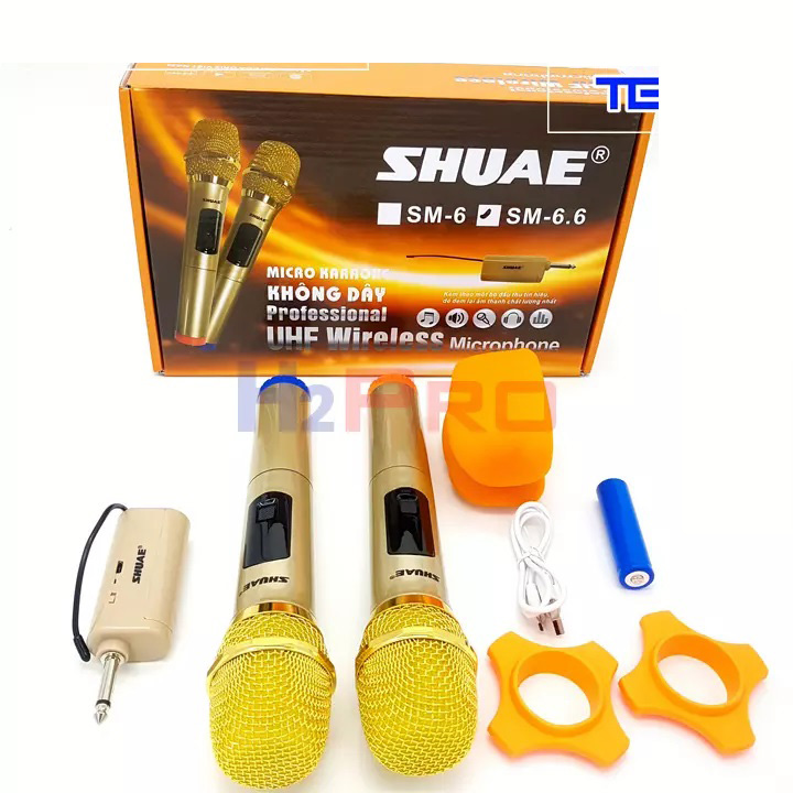 [HCM]Chuyên Micro Không Dây Karaoke Bộ Micro Không Dây Đa Năng Shuae SM6.6 Cực Xịn- Dàn Mic Hát Karaoke Gia Đình Sóng Mạnh Sử Dụng Loa Kéo Amply Siêu Hút Âm Siêu Chống Hú Chắc Tay BH 12 Tháng (Chính hãng Oris)