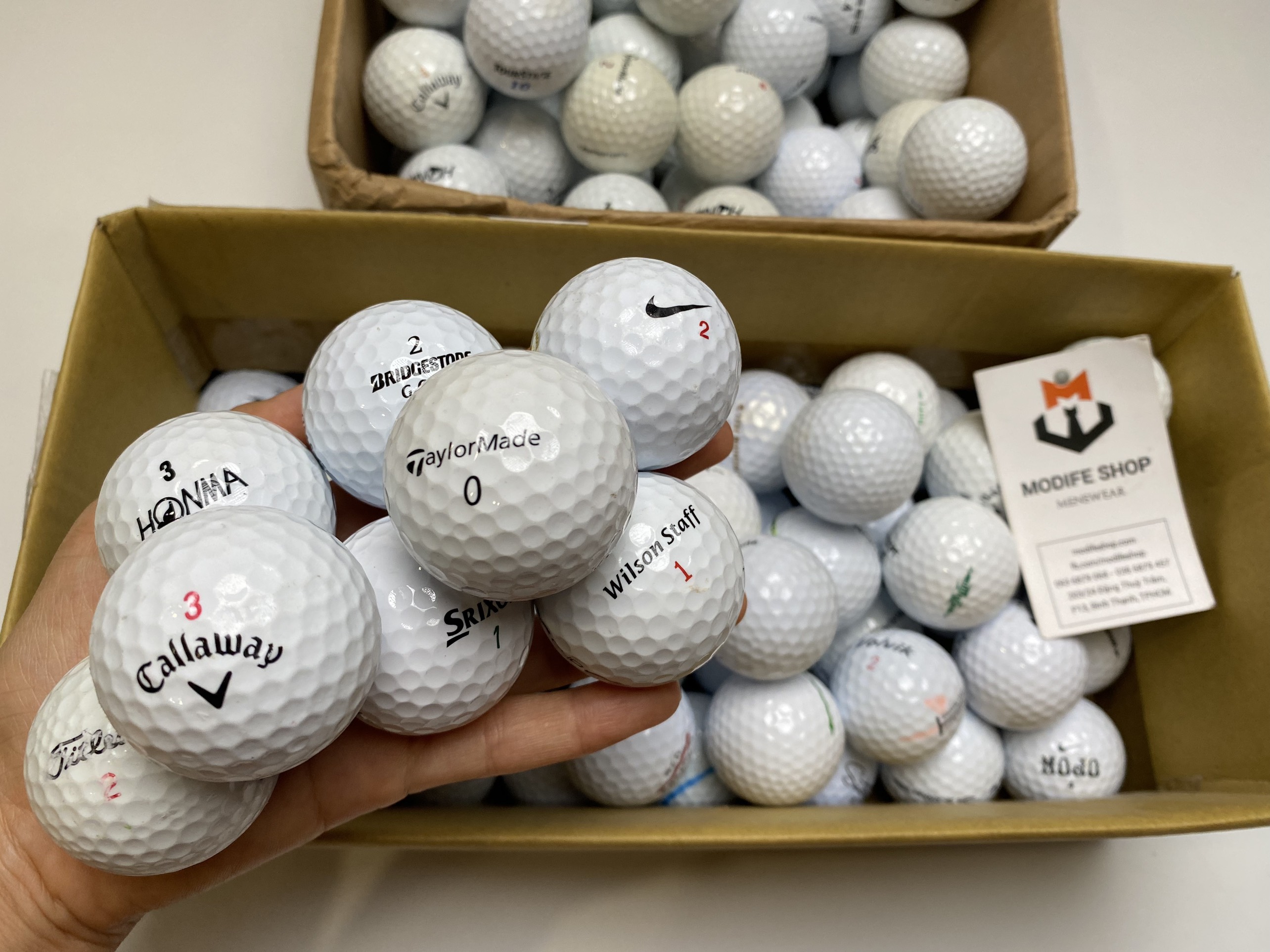 Túi 10 Quả Bóng Golf Cũ Các Thương Hiệu Titleist ,Callaway, Taylormade, Honma, Sprixon... - Modife Shop