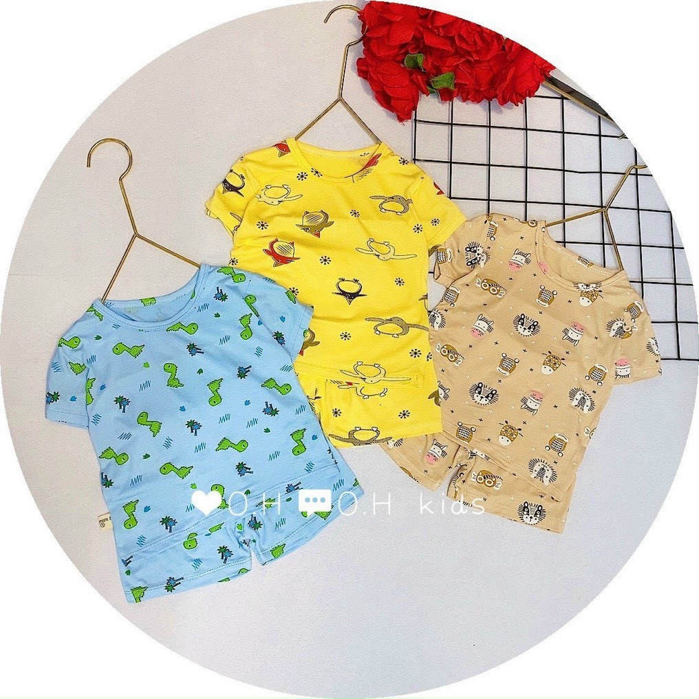 Set 3 bộ đồ cộc tay bé gái bé gái thun lạnh Minky Mom 100% cotton